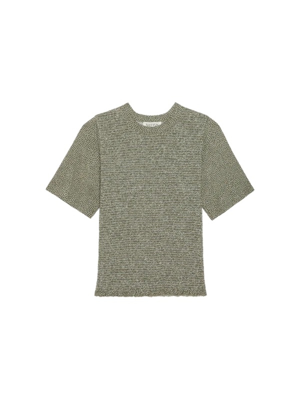 Nation LTD NWT Pima Cotton Olivia Smocked Tee in Olive Tossed Petals, S - Picture 3 of 11